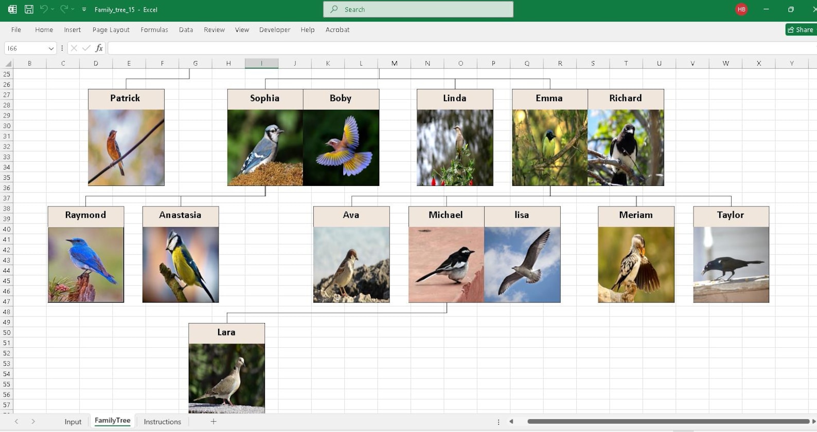 Excel Family Tree Maker. Custom DIY Family Tree. Custom Excel Family ...