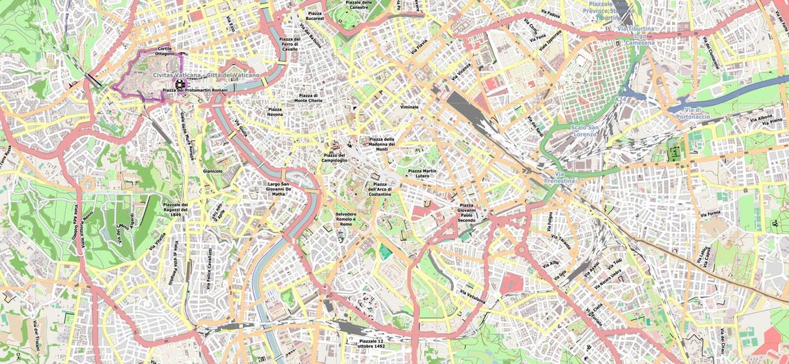 Small Basic Rome Map Rome Map. Rome Printable Map. Instant Download. Large Rome Map. - Etsy ...