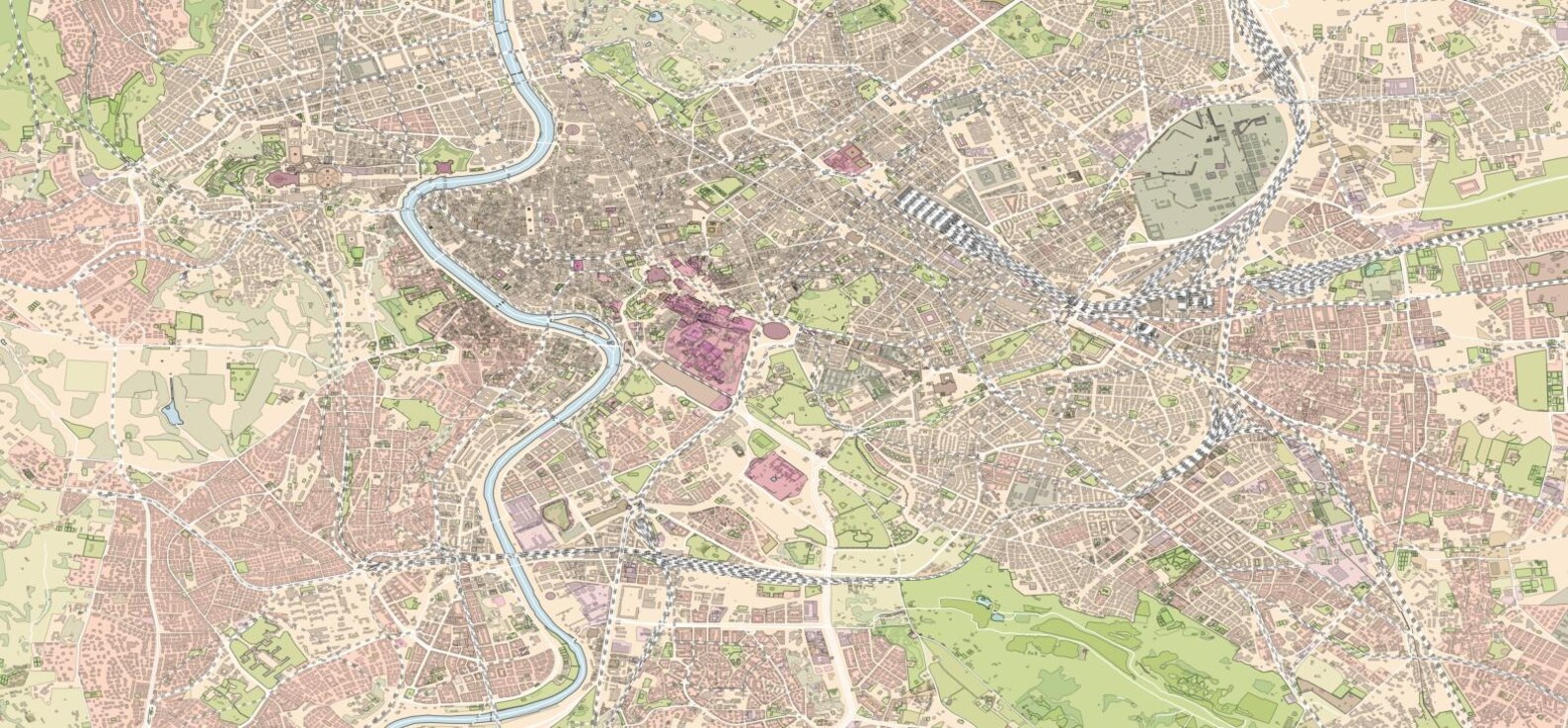 How Big Is Rome Large Rome Map. 11134x9227 Pixel Rome Map. Instant Download. - Etsy