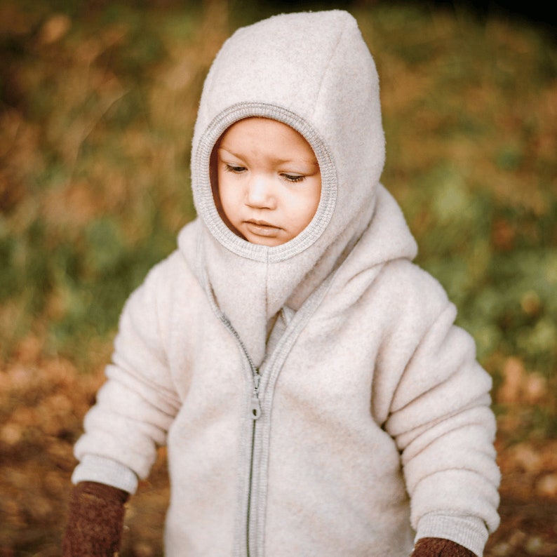 Merino wool fleece jacket Pastel beige image 5