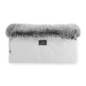 Wasserdichter Handmuff mit Kunstfell | HELLGRAUES PASTELL