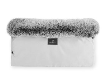 Waterproof Hand Muff with faux fur | LIGHT GRAY PASTEL