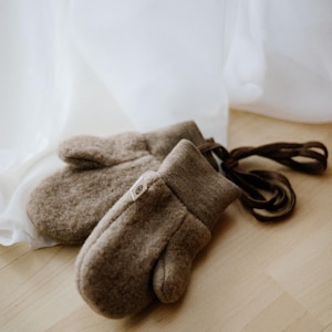 Merino wool fleece Gloves with strings | Choose color and size