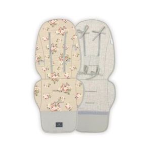 Reversible Cybex stroller liner | Cold beige roses (choose your model)