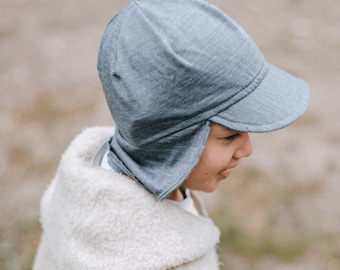 Casquette d'été avec visière MERINO & SILK GOTS | Gris