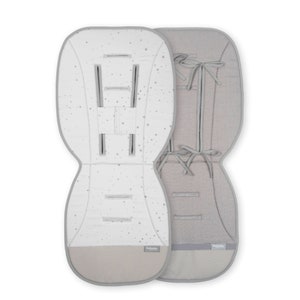 Almohadilla del forro del cochecito de bebé, forro universal del cochecito, forro del asiento del cochecito, forro del asiento del coche, almohadilla del cochecito, regalo del bebé / Lunares grises