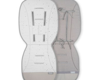 Almohadilla del forro del cochecito de bebé, forro universal del cochecito, forro del asiento del cochecito, forro del asiento del coche, almohadilla del cochecito, regalo del bebé / Lunares grises