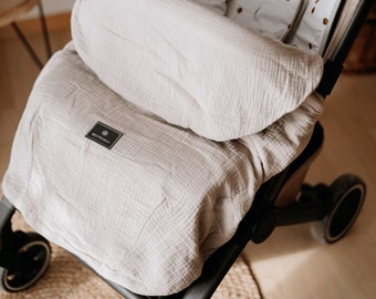 NEW EXTRA Light stroller blanket, foot cover,  footmuff light summer lekki śpiworek - muslin cotton