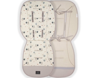 Almohadilla del forro del cochecito de bebé, forro universal del cochecito, forro del asiento del cochecito, forro del asiento del coche, almohadilla del cochecito, regalo del bebé / Prado beige