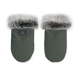 Waterproof Hand Gloves with faux fur | Green Olive