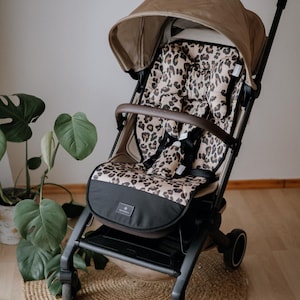 forro para cochecito | transpirable reversible lino | Algodón LEOPARDO CHIC