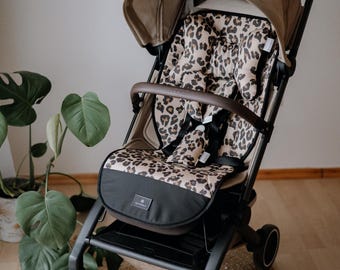 forro para cochecito | transpirable reversible lino | Algodón LEOPARDO CHIC