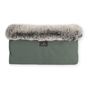 Wasserdichter Handmuff mit Kunstfell | GRÜN Oliv