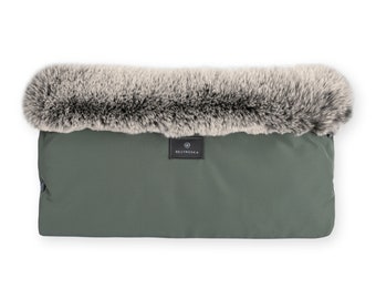 Waterproof Hand Muff with faux fur | GREEN OLIVE