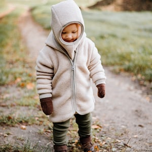 Merino wool fleece jacket Pastel beige image 1