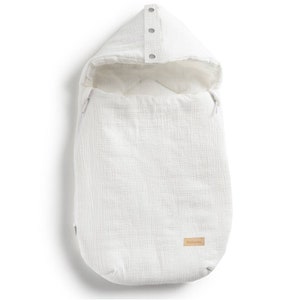 Organic Muslin Cotton Carefree foot muff in Ecru Robin Chudek