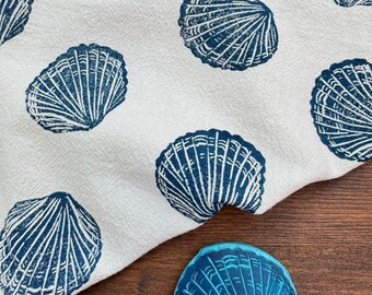 Hand Carved Shell Rubber Stamp -Blockprint/Linoprint style – ocean Theme Stamp for Journaling, Scrapbooking, Fabric Printing, Gift Wrapping