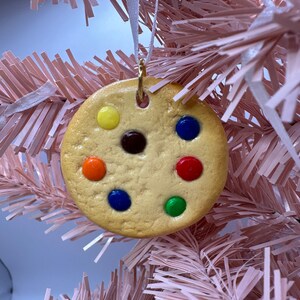 Handmade M&M Candy Cookie Tree Ornament One-of-a-Kind Unique Christmas Gift image 3