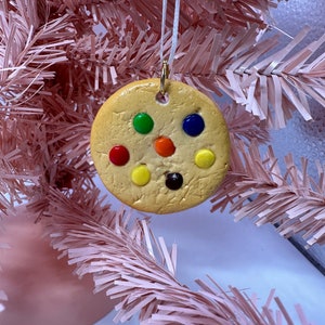 Handmade M&M Candy Cookie Tree Ornament One-of-a-Kind Unique Christmas Gift image 5