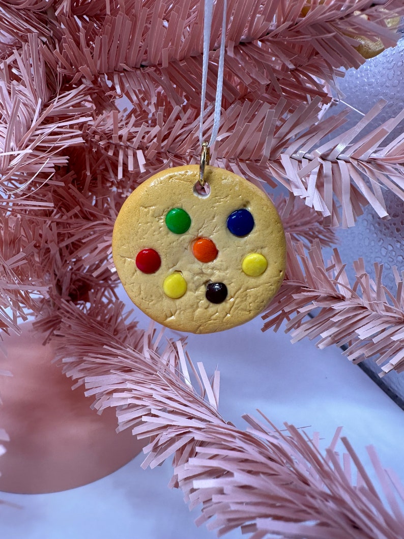 Handmade M&M Candy Cookie Tree Ornament One-of-a-Kind Unique Christmas Gift image 5