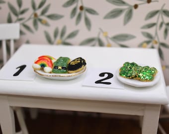 St. Patrick’s Day Lucky Cookie Plates Dollhouse Miniature 1/12 Scale