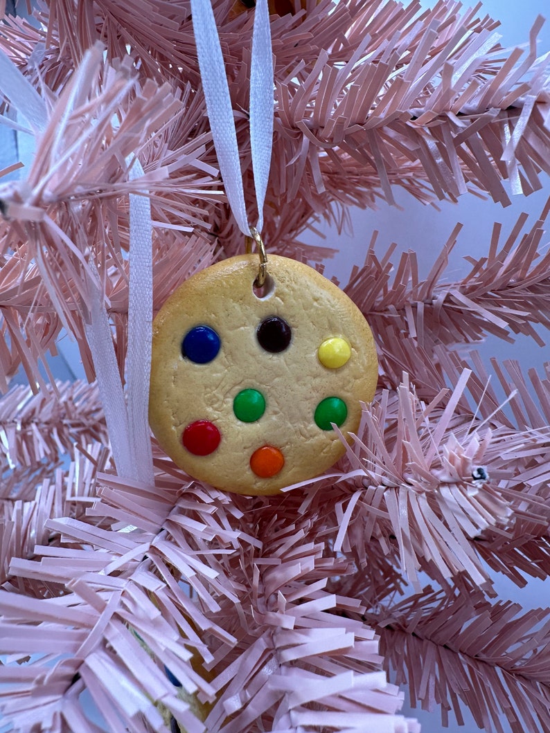 Handmade M&M Candy Cookie Tree Ornament One-of-a-Kind Unique Christmas Gift image 6