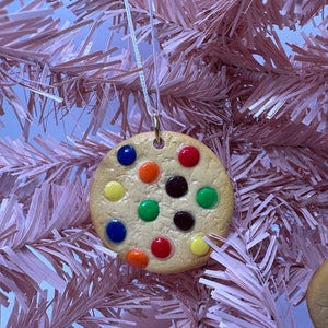 Handmade M&M Candy Cookie Tree Ornament One-of-a-Kind Unique Christmas Gift image 2