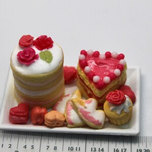 Hearts, Roses, and Unicorns Dessert Tray 1/12th Scale Dollhouse Miniature image 7