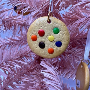 Handmade M&M Candy Cookie Tree Ornament One-of-a-Kind Unique Christmas Gift image 4