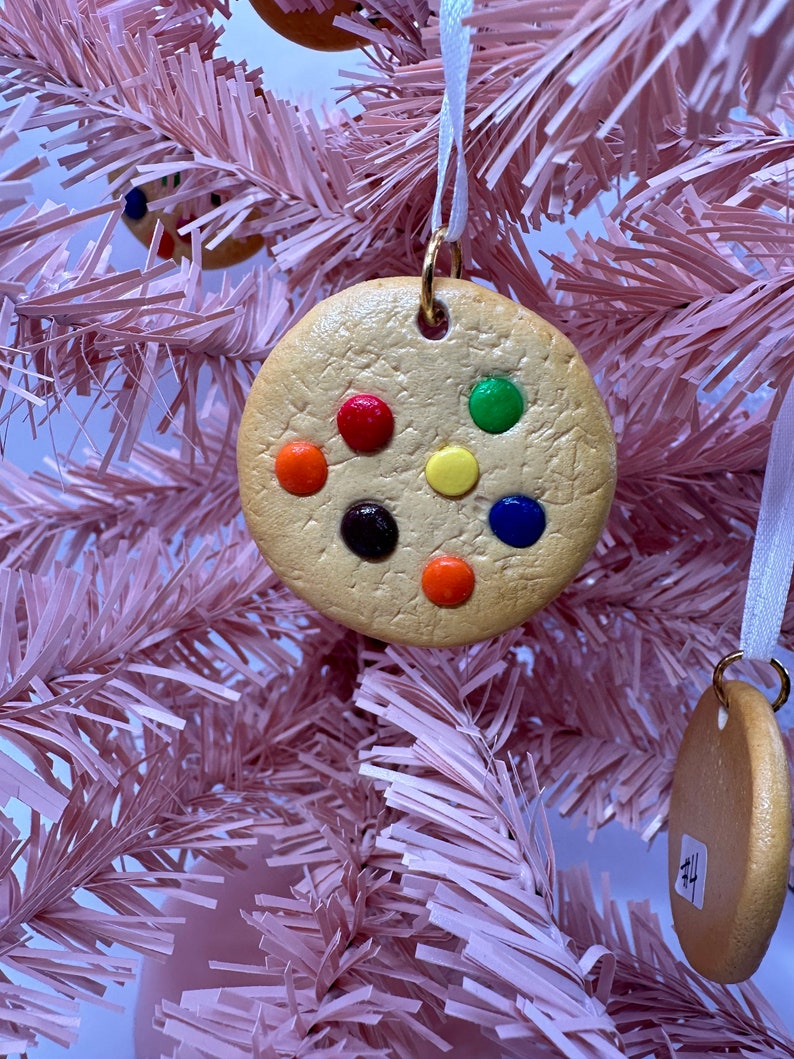 Handmade M&M Candy Cookie Tree Ornament One-of-a-Kind Unique Christmas Gift image 4