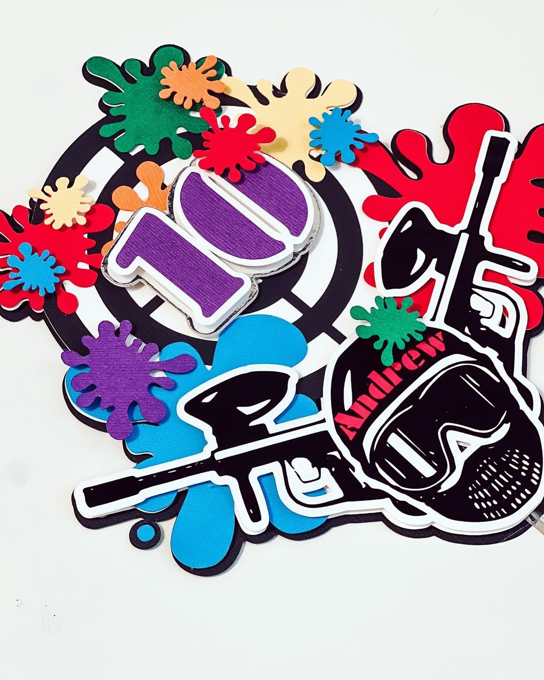 Paintball Birthday Cake Topper With Name and Age Etsy