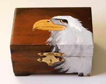 Jewelry box painted with an eagle