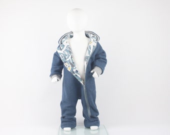 Luett Muuske walkoverall size 74/80 blue overall walkover with flap cuffs