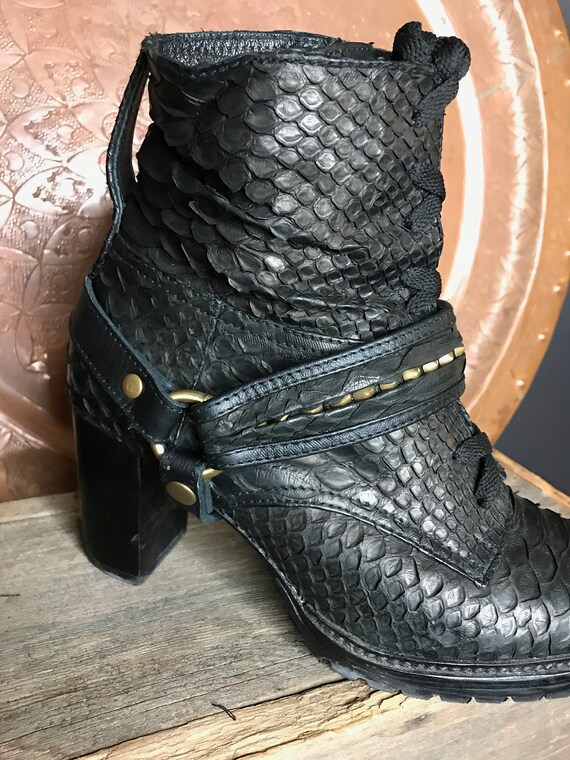 black gold studded boots