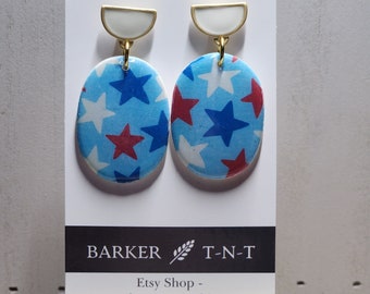 Star pattern polymer clay earrings