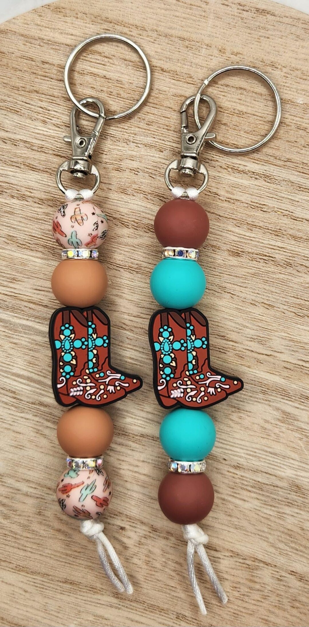 Cowboy Boots Beaded Keychain - Etsy