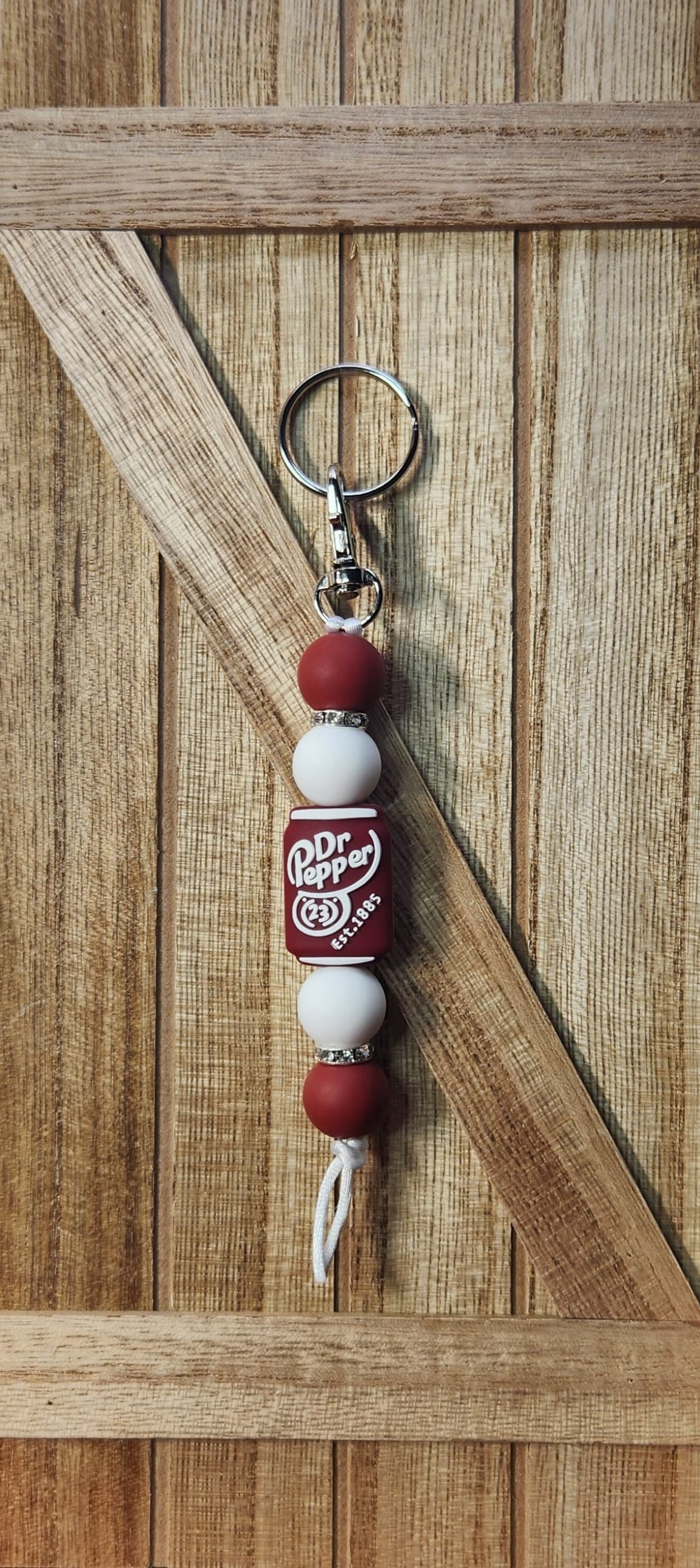 Pepper silicone beaded keychain