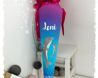 Schultüte Zuckertüte Verlauf Dolphin Lana Kolibri Kaja mit Wunschmotiv