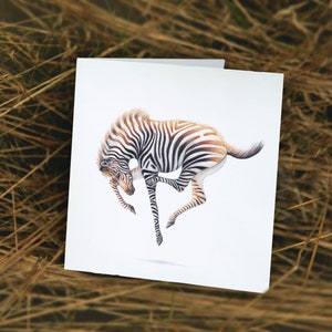 Zebra Kaart, Verjaardagskaart, Blanco Wenskaart, Dieren Kaarten, Grappige Kaarten, Feest Kaart, Zomaar Kaart, Geboortekaart, Dubbele Kaart