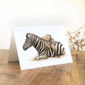 Zebra Wenskaart, Verjaardagskaart, Dieren Kaarten, Moederdag Kaart, Geboortekaart, Blanco Wenskaart, Afrikaanse Dieren Kaart, Zebra Cadeau's