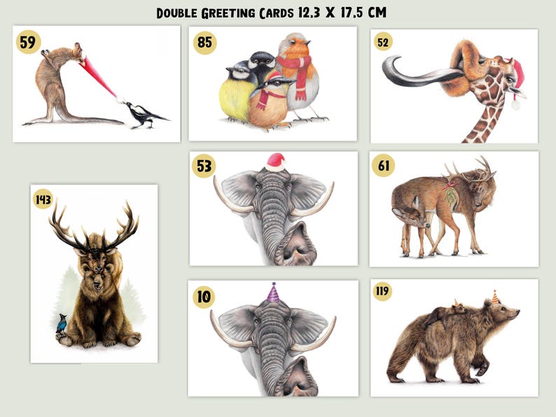 Cartes de vœux, cartes de Noël, cartes d'animaux, cartes humoristiques, cartes d'oiseaux, cartes d'anniversaire d'animaux, soldes, cartes postales image 4