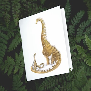 Dinosaurus Kaart, Diplodocus, Verjaardagskaart, Blanco Wenskaart, Dieren Kaarten, Grappige Kaarten, Dino Cadeau, Geboortekaart, Moederdag