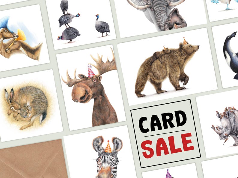Cartes de vœux, cartes de Noël, cartes d'animaux, cartes humoristiques, cartes d'oiseaux, cartes d'anniversaire d'animaux, soldes, cartes postales image 1