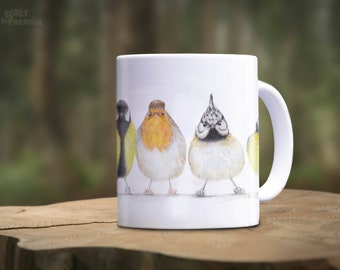 Vogel Mokken, Dieren Mokken, Cadeau voor vogelliefhebber, Keramische Koffie Mok, Cute Little Birdies, Grappige Vogel Mok, Tuinvogeltjes NL