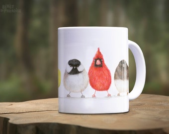 Bird Mug, Animal Mugs, Cute Little Birdies, Cute Ceramic Mug, Gift for Bird Lovers, Gift For Bird Watcher, Funny Mugs, Colorful Drinkware