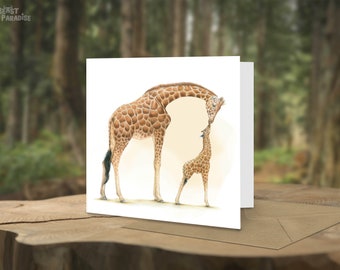 Giraffe, Verjaardagskaart, Blanco Wenskaart, Dieren Kaarten, Grappige Kaarten, Zomaar Kaart, Geboortekaartje, Ezelspinguïn, Baby Kaart, Cute