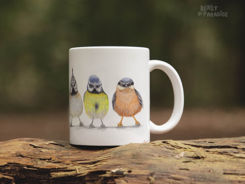 Mug Arcopal Décor Oiseaux Mésanges - Multicolore - Occasion Excellent état