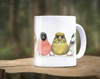 Bird Mug, Animal Mugs, Cute Little Birdies, Cute Ceramic Mug, Gift for Bird Lovers, Gift For Bird Watcher, Funny Mugs, UK Garden Birds