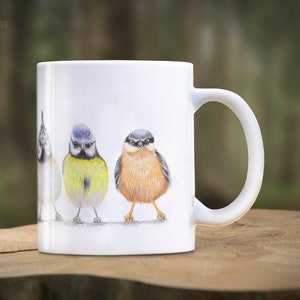 Vogel Mokken, Dieren Mokken, Cadeau voor vogelliefhebber, Keramische Koffie Mok, Cute Little Birdies, Grappige Vogel Mok, Tuinvogeltjes NL afbeelding 4