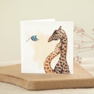 Giraffe Kaart, Verjaardagskaart, Blanco Wenskaart, Dieren Kaarten, Grappige Kaarten, Zomaar Kaart, Valentijnskaart, Zomaart Kaart, Art Kaart